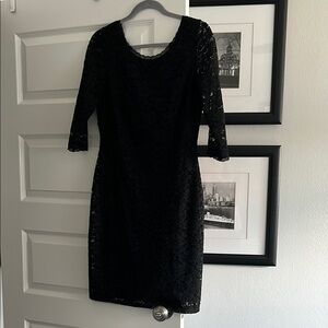Eliza J Black Lace Long Sleeve Dress